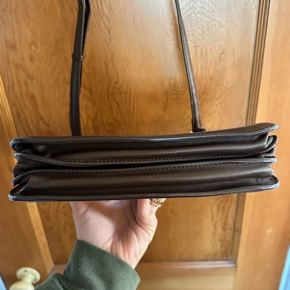 loro piana milky way leather brown crossbody bag